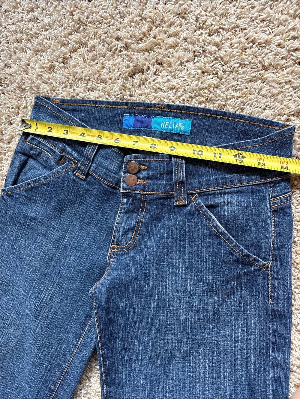 DELiA*S Vintage Y2K Dream Jeans - Gaucho Style Crop Wide Leg Low Rise Sz 1 - 2 - Picture 3 of 8
